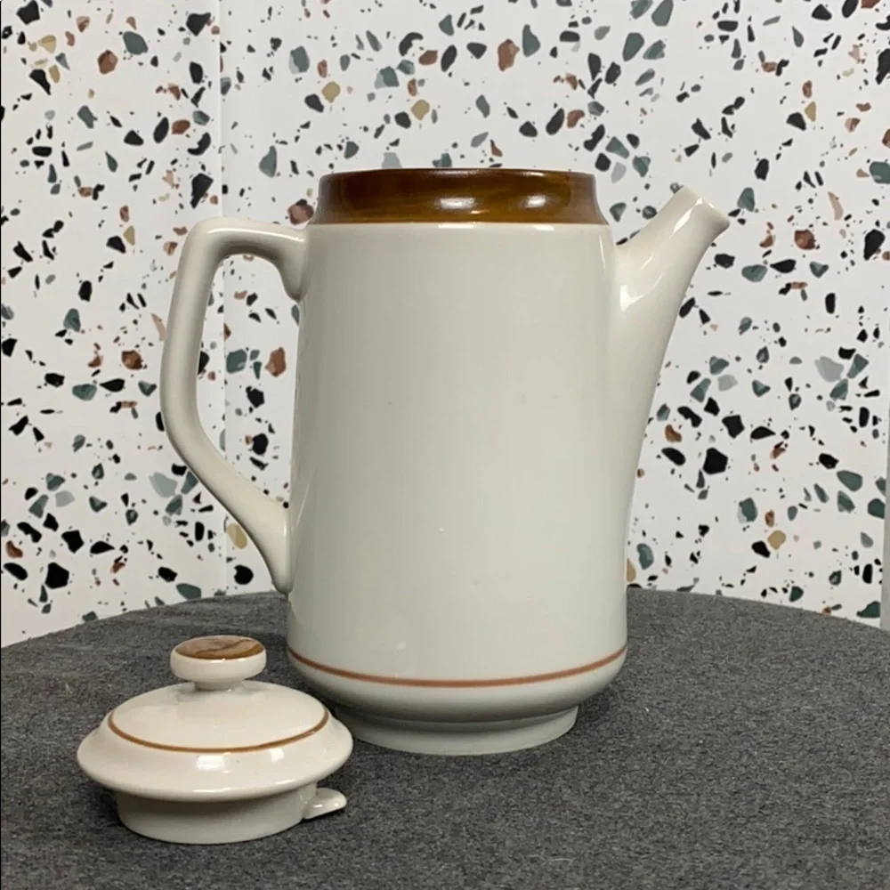 Vintage stoneware 70s teapot